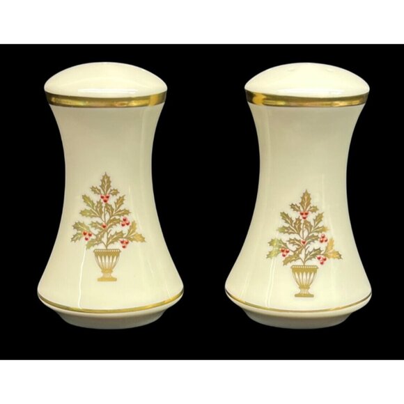 Lenox China Eternal Christmas Tree Salt and Pepper Shakers USA - Picture 1 of 8